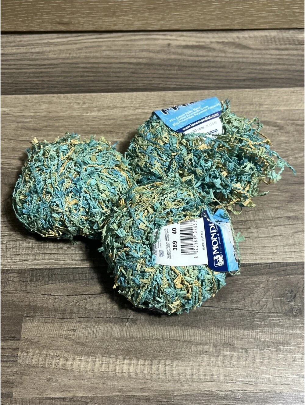 Mondial Frizz Italian Worsted Yarn Cotton Lot Of 3